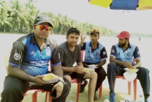 From Right - WASIM JAFFER, VINAYAK SAMANT AND JWALA SINGH (DIRECTOR OF COACHING). ALSO SEEN PRITHI SHAW, A NEW SENSATION IN MUMBAI RANJI TEAM.