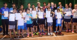 The winners and runners up of the different events proudly pose with their medals and certificates after the finals of  The Malabar Hill Club 3-Star Mumbai City District Table Tennis Tournament .