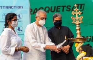 Eminent poet and lyricist, Gulzar Saab (centre) lights the ceremonial lamp 