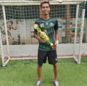 Tyson Pereira who notched up a fine hat-trick to help his team Indian FC record a big win against Egyptian Boys in sixth round match of the 18th Kalina Football League 2019.