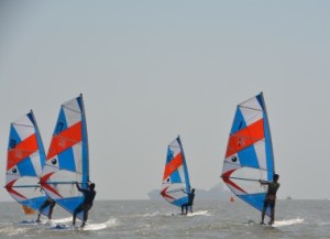 Sailors seen in action on the second day’s races of The Festival of Sails, an annual weekend sailing regatta conducted by the Indian Naval Watermanship Training Centre (INWTC), at the Mumbai Harbour, near Gateway of India  